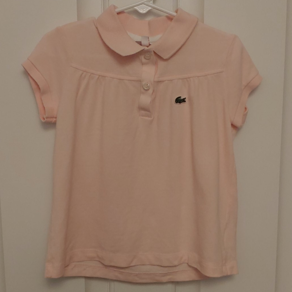Light pink girls lacoste shirt size 6